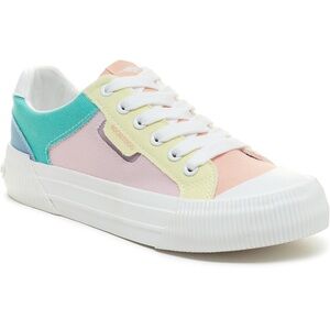 Rocket Dog Pastel Multi-Color Low-Top Canvas Sneaker - White Sole